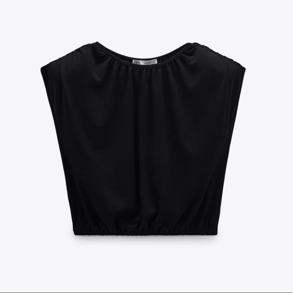 ZARA BNWT Shoulder Pad Shirt with Back Opening - Picture 2 of 7